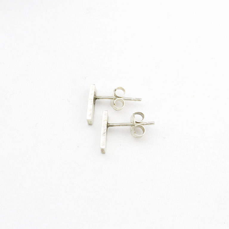 Vertical Bar Stud Earrings | Fast Delivery Crafted by Silvery