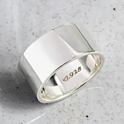 Engraved Plain Sterling Silver Narrow Band 10mm