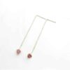 Heart Drop Cubic Zirconia Threader Earrings pink