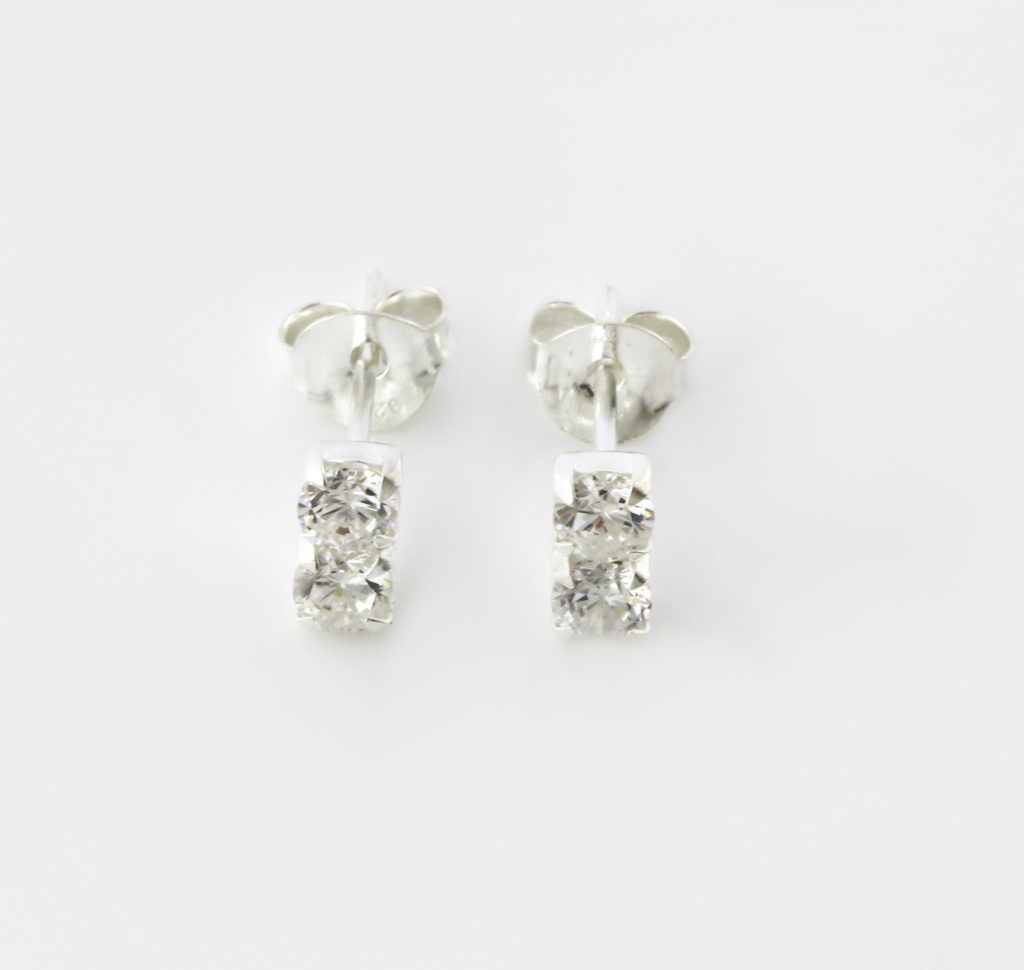 Stacked Cubic Zirconia Stud Earrings | Fast Delivery