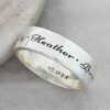Mens sterling silver engraved ring 6mm wide band