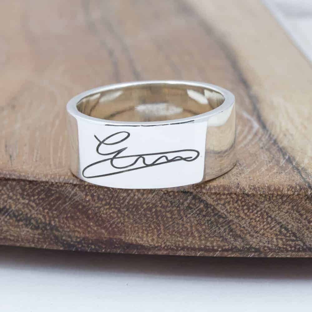 Bold engraved signature Ring