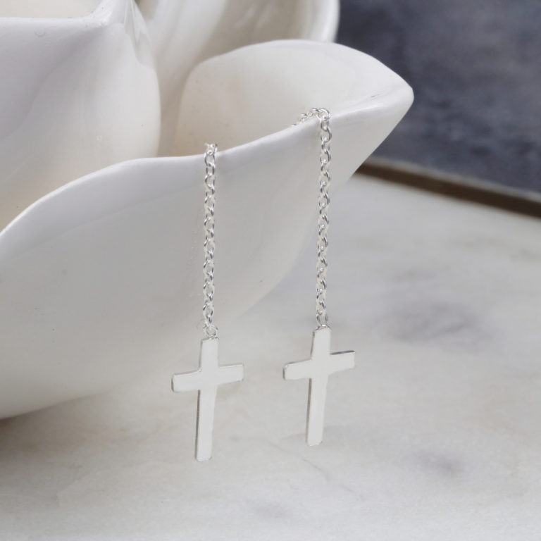 Cross Threader Earrings | Fast Delivery Crafted by Silvery