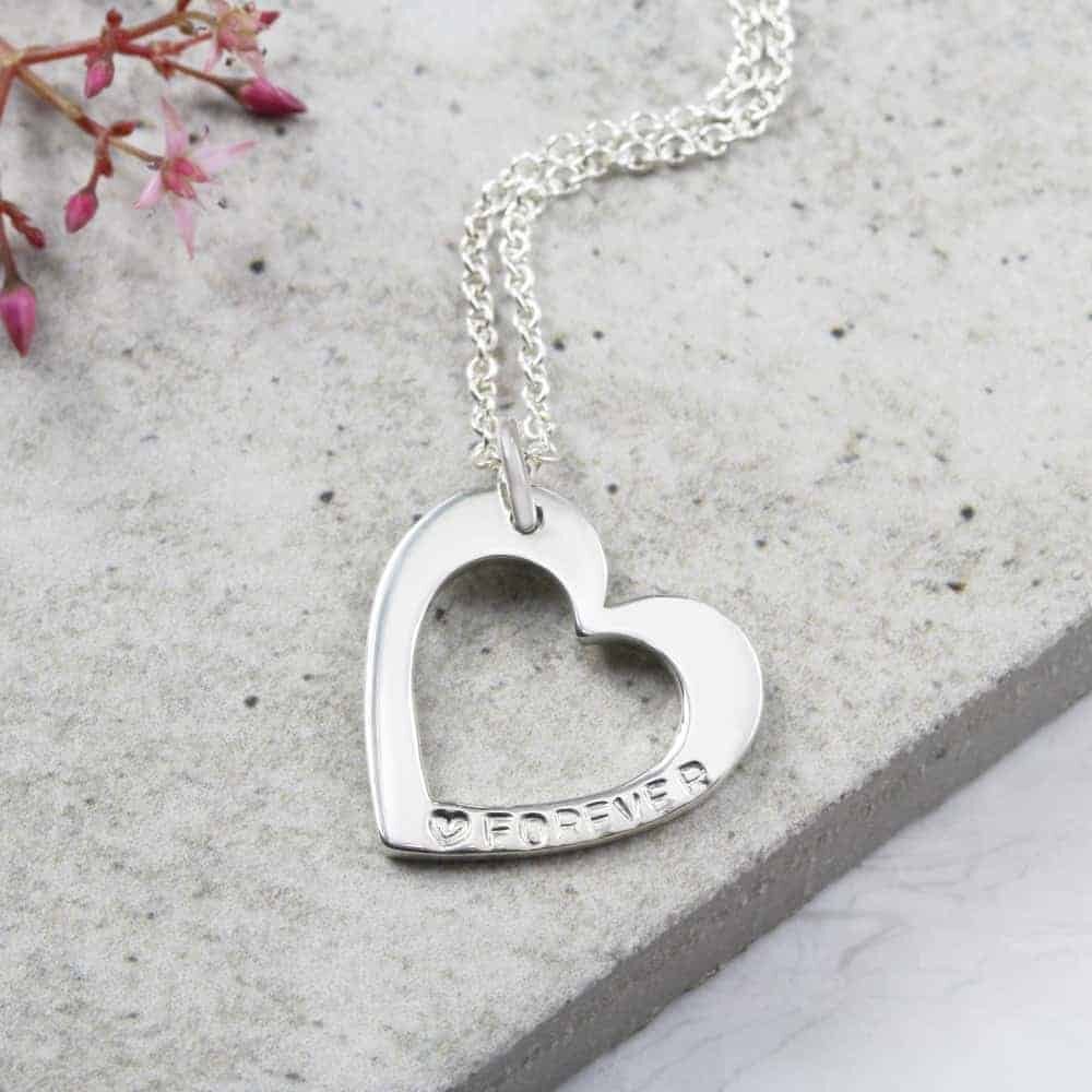 PERSONALISED OPEN HEART NECKLACE