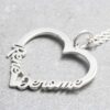 personalised heart necklace in South africa by silvery jewellery heart name necklace