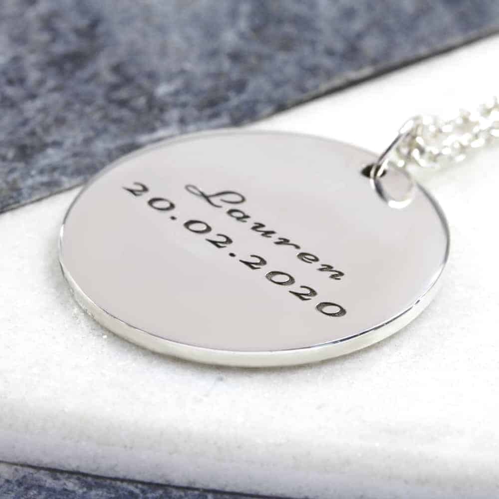 925 Sterling Silver 30mm Coin Necklace