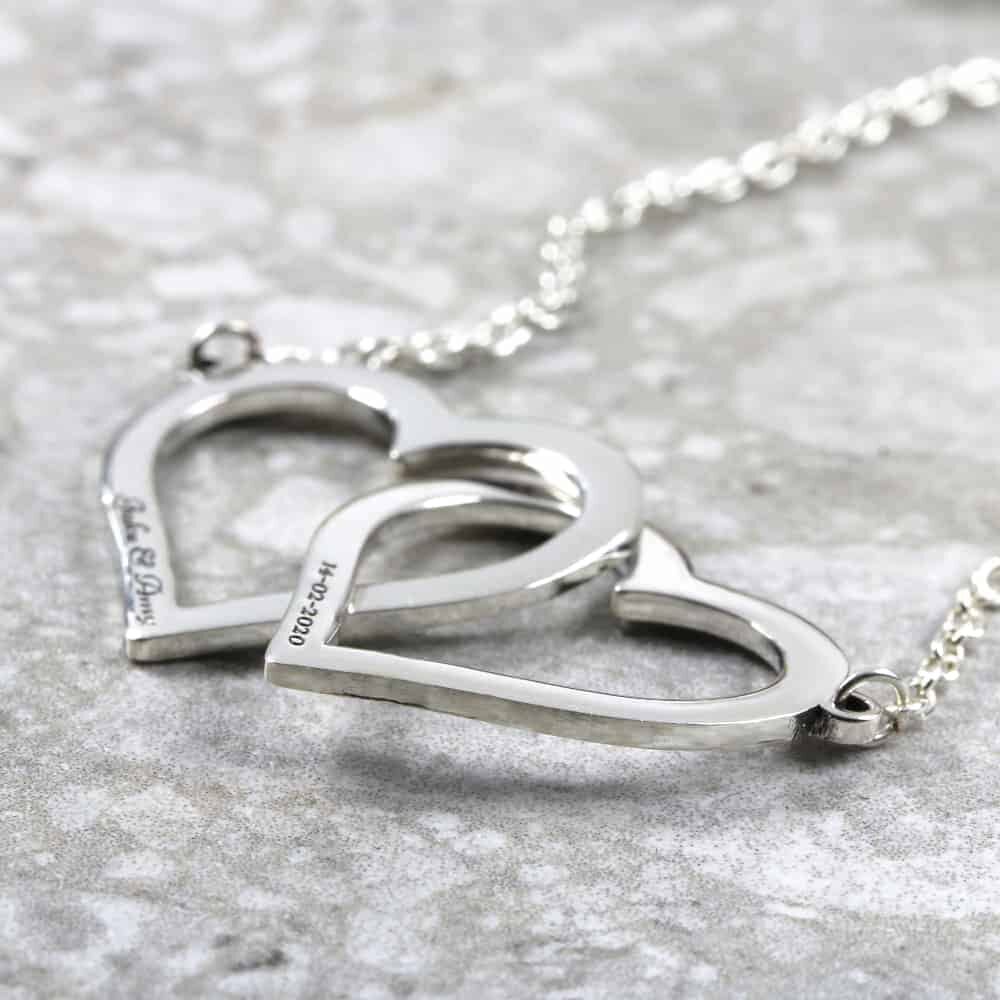 Custom Necklace Interlinked Open Heart Necklace Silvery Jewellery