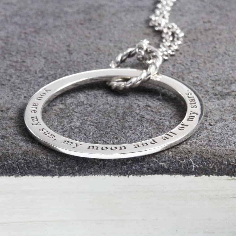 Engraved Unity Hoop Necklace South Africa with family names