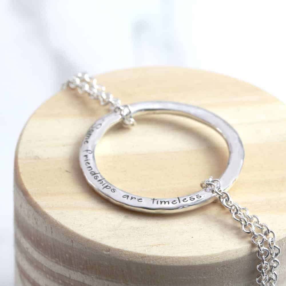 DOUBLE CHAINED PERSONALISED WASHER BRACELET