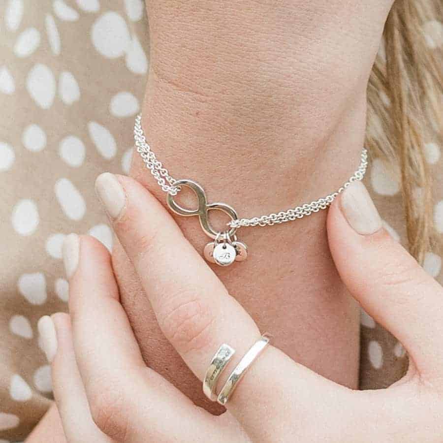 Infinity Bracelet by silvery personalised jewellery 1