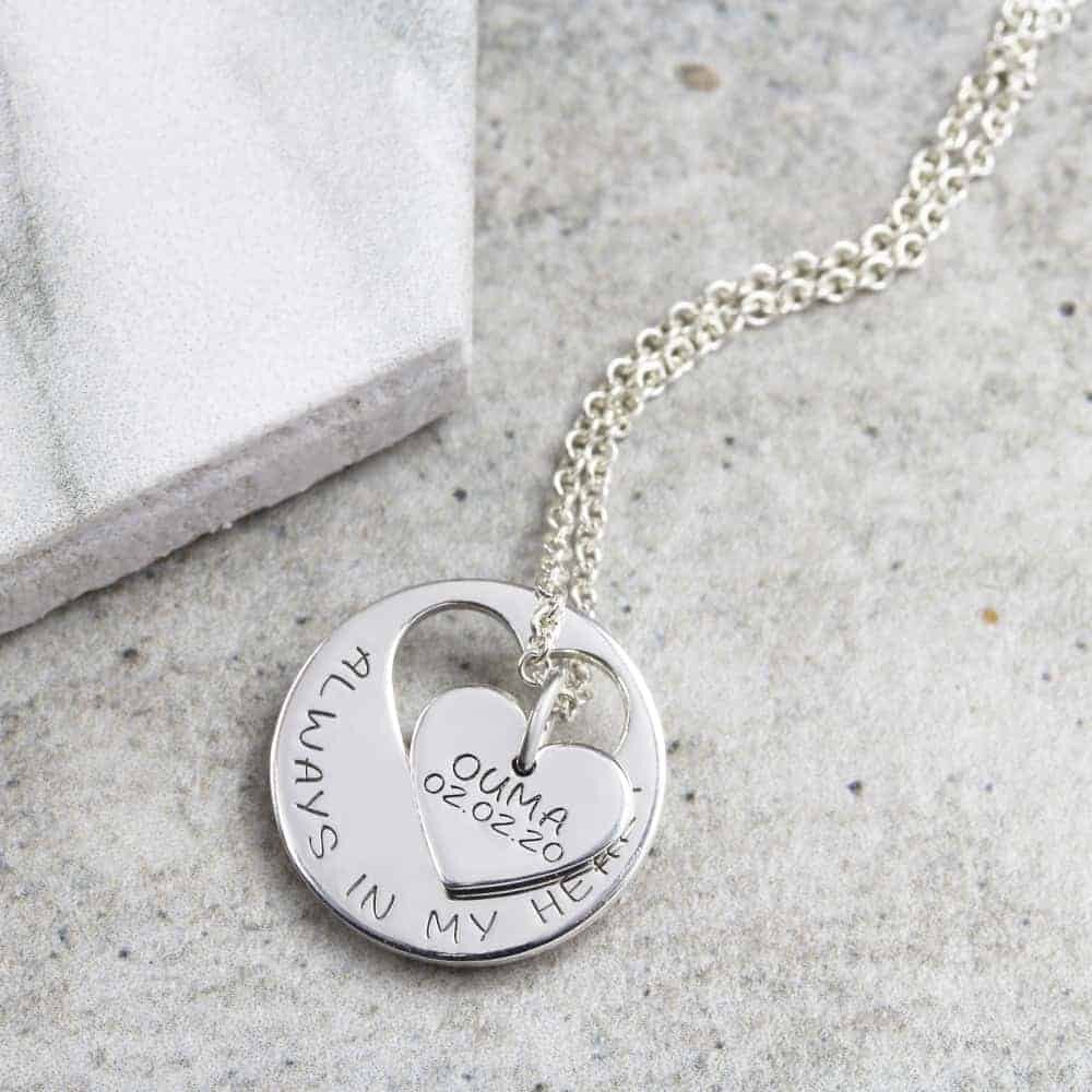 ENGRAVED HEART CUTOUT NECKLACE