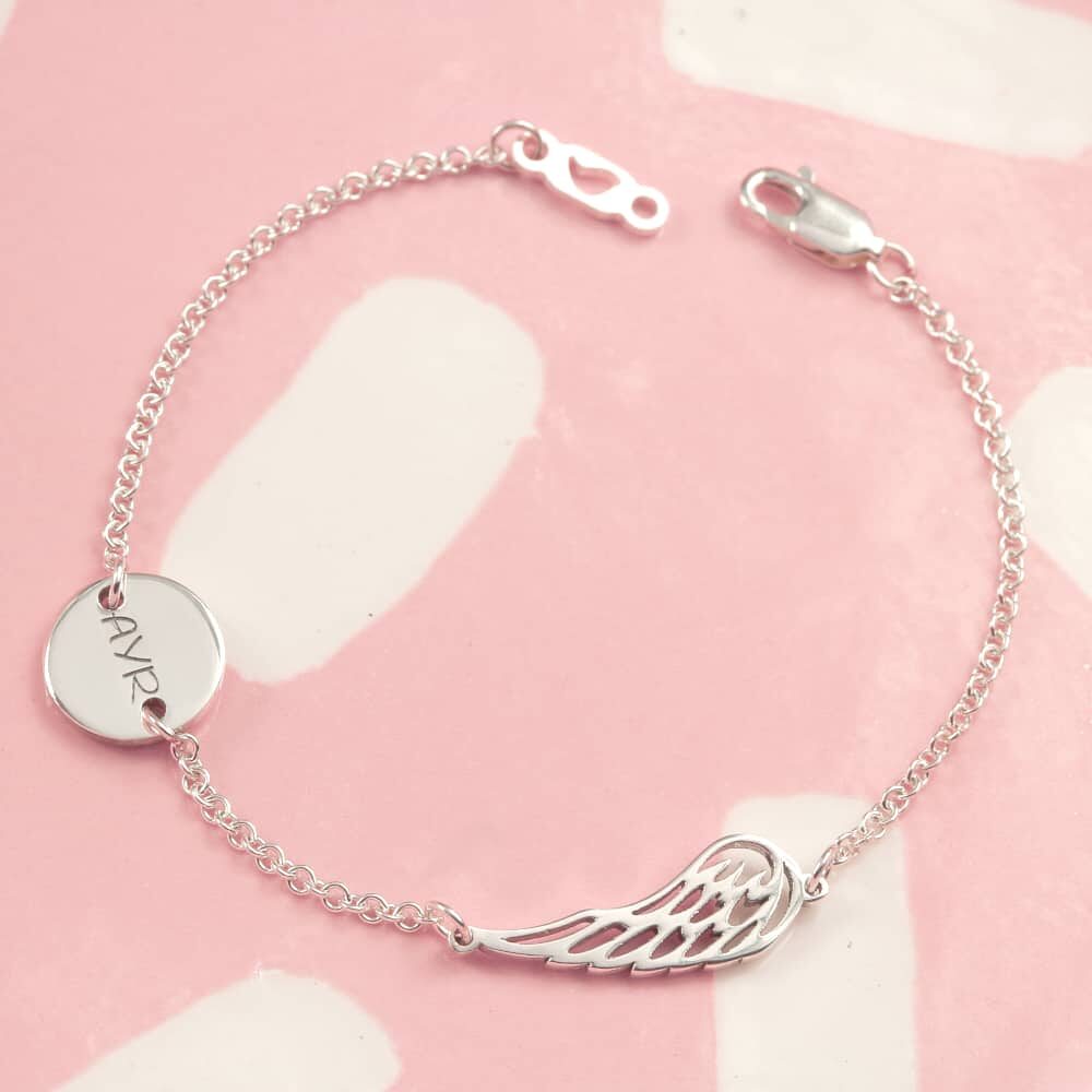 Angel Wing & Coin Connector Bracelet