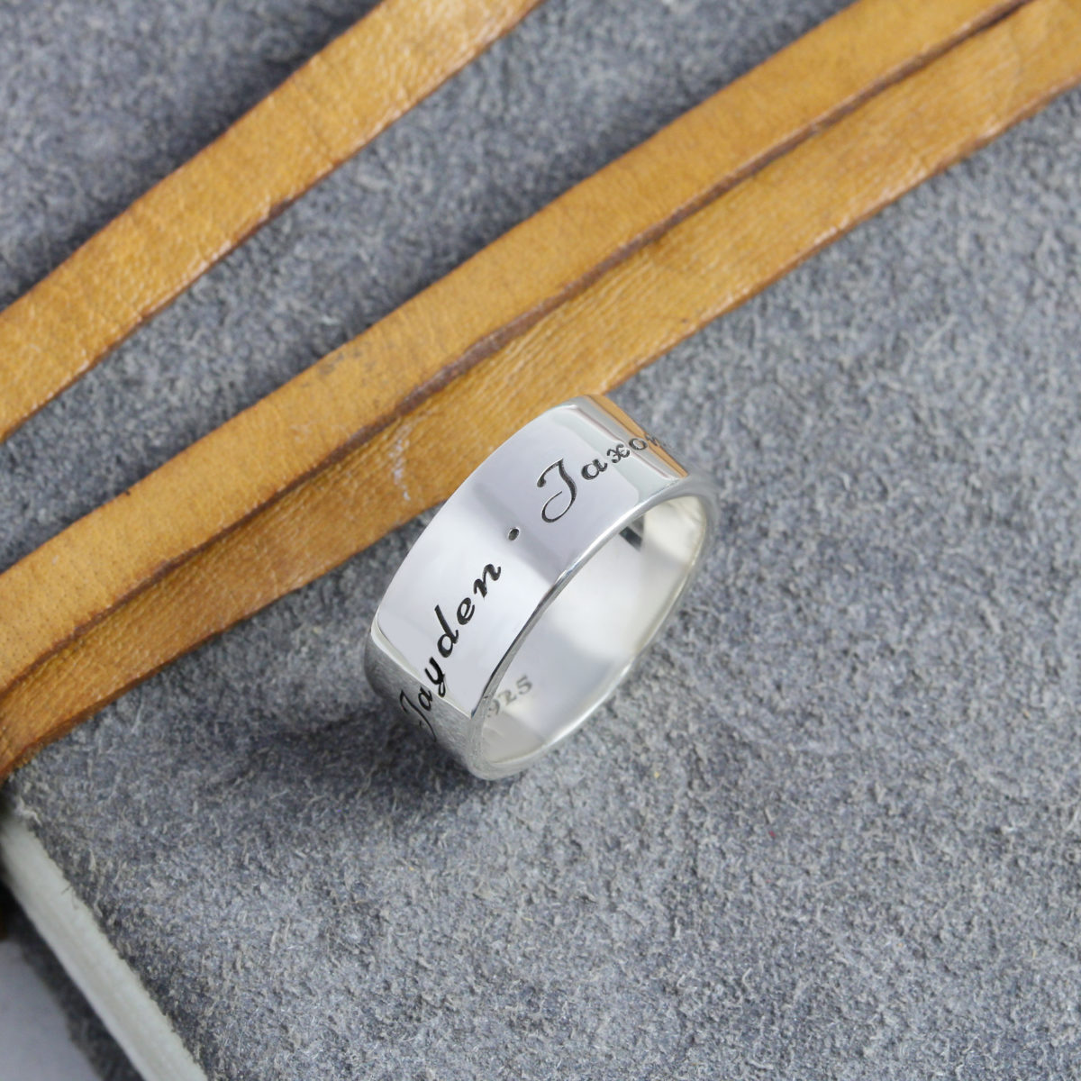 Engraved Plain Sterling Silver Narrow Band 8mm | Fast Delivery