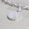 personalised 13mm coin charm engraved charm by silvery jewellery