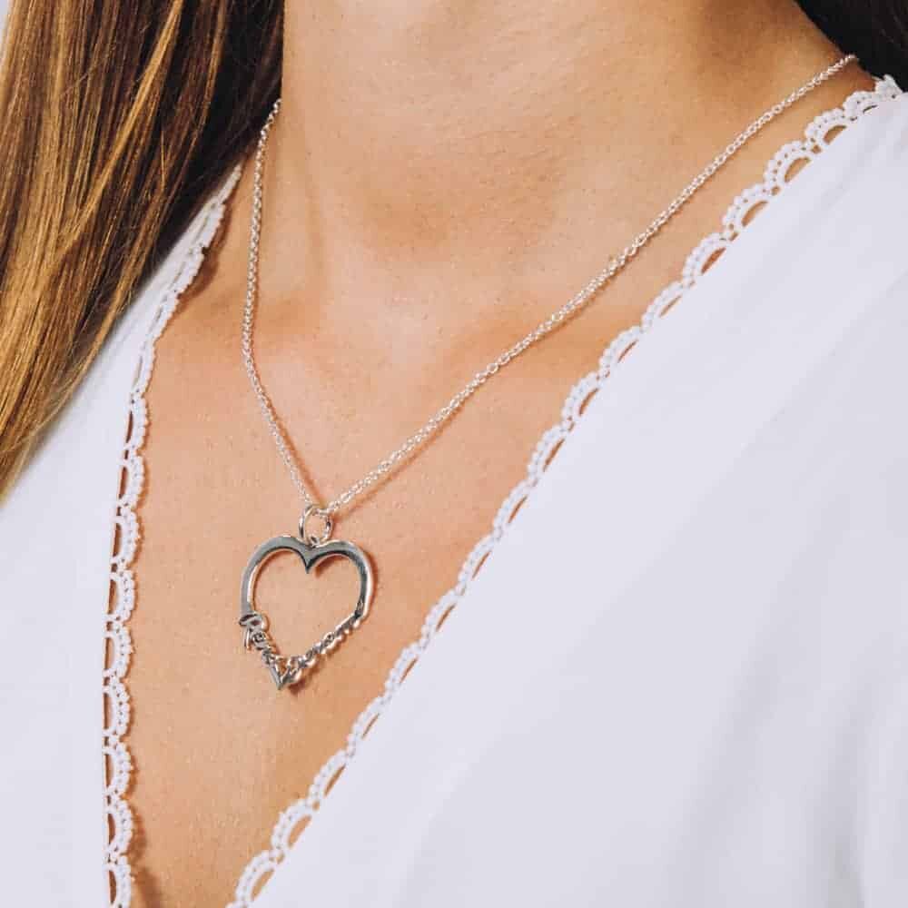 Family Heart Name Necklace - Perspective Image