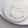 Blue Pearlised Seed Bead & Pendant Bracelet