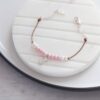 Pink Pearlised Seed Bead & Pendant Bracelet