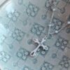 Dewdrop Cross & Birthstone Necklace