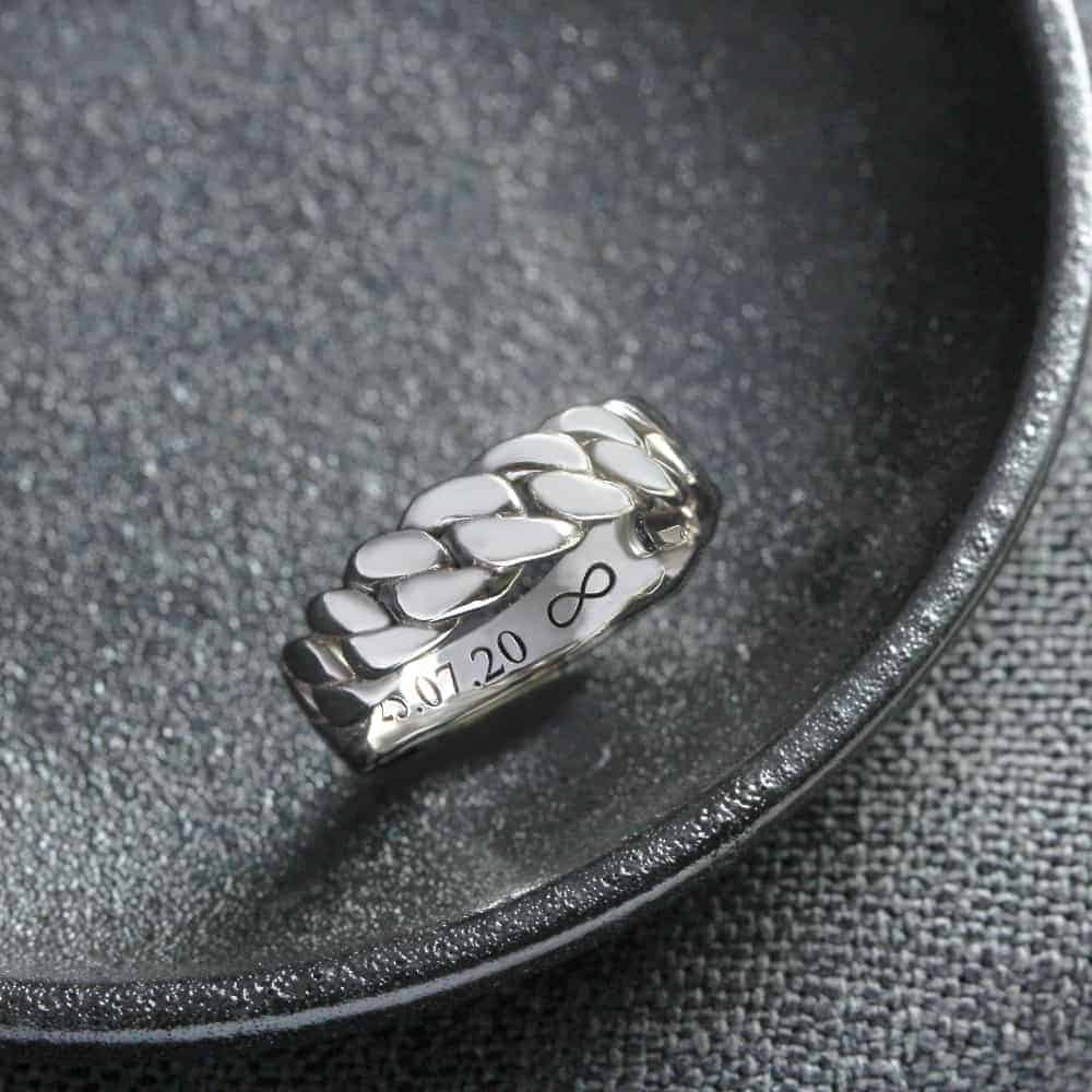 Silver Men's Chain Ring  Fast Delivery Crafted by Silvery Jewellery