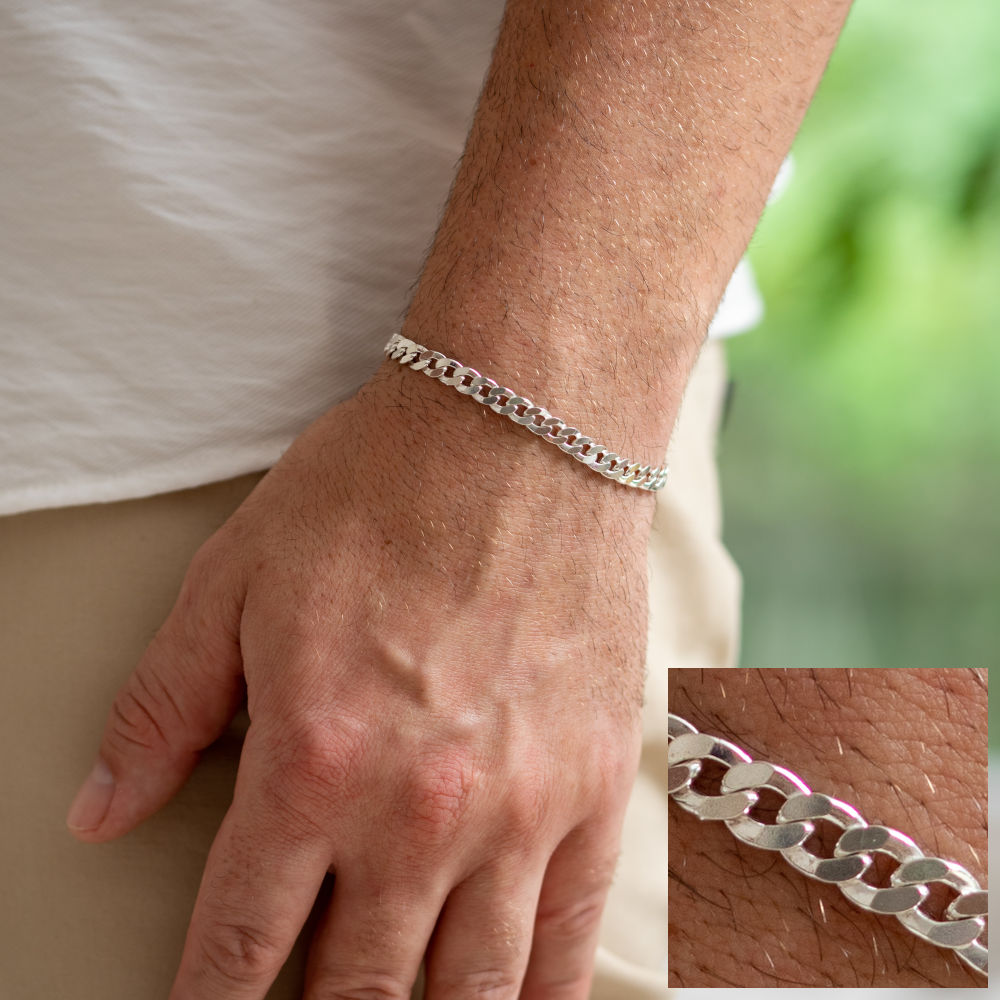 Men's Curb Link Bracelet  Fast Delivery Crafted by Silvery