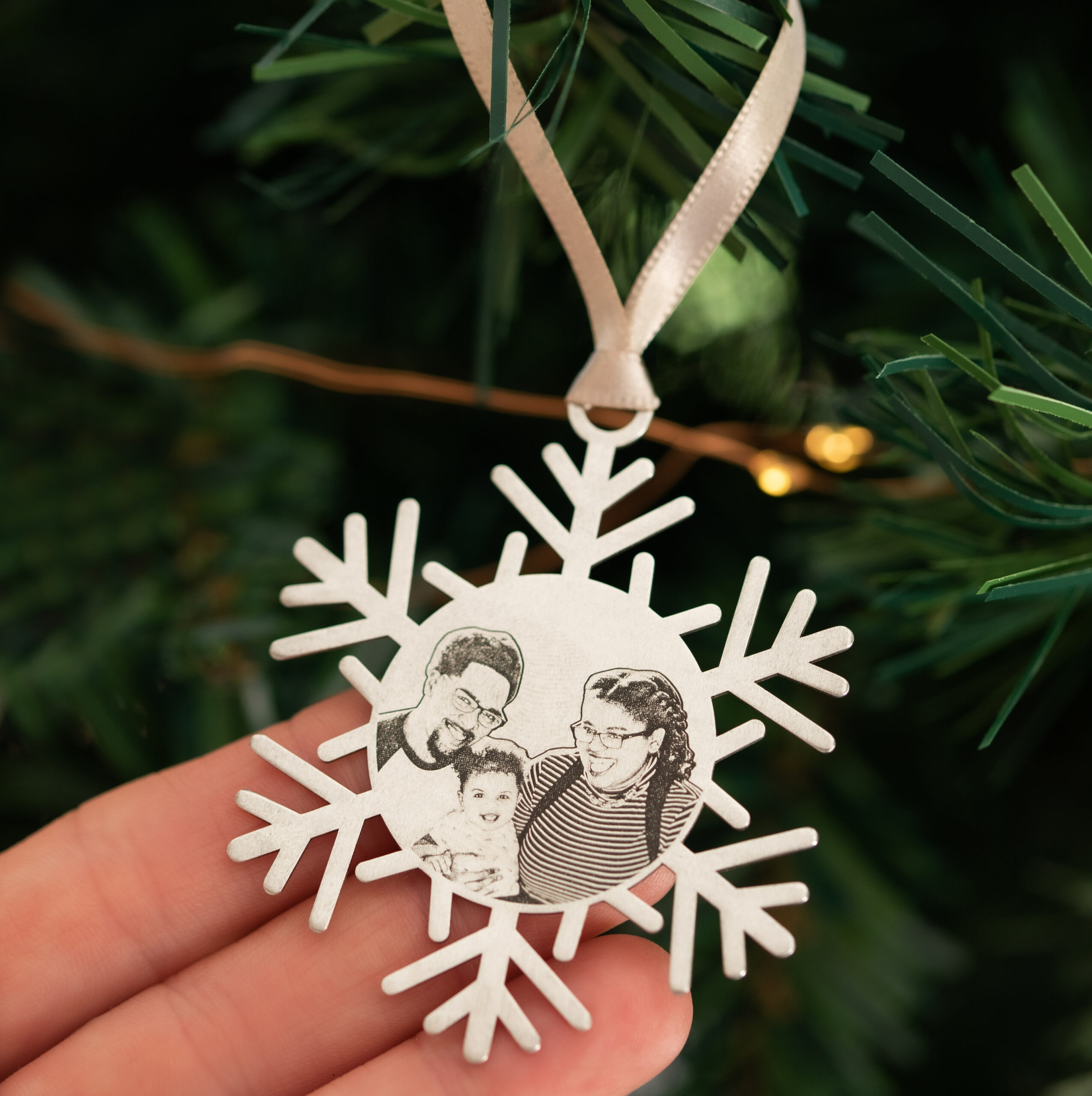 Engraved Photo Christmas Tree Ornament | Fast Delivery