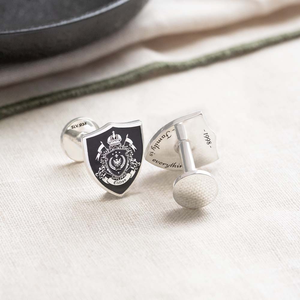 Sterling Silver 16 MM 3 Letter Block Monogram Cufflinks with Rope