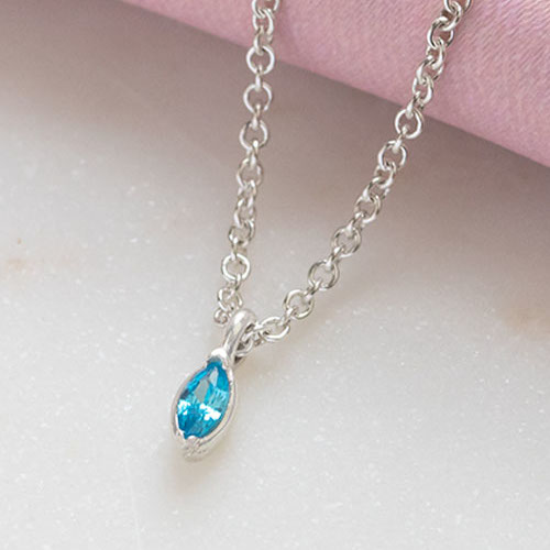 Marquise Birthstone Necklace Dianty Setting