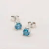 Round Birthstone Stud Earrings By Silvery Jewellery